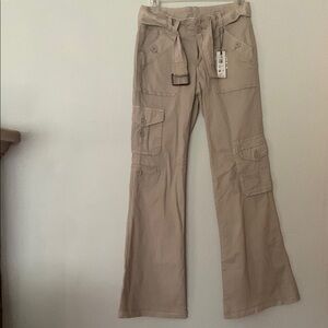 Garage Beige Cargo Pants with Belt Size 3